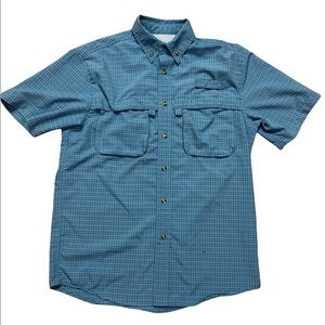 L.L. Bean Men Button Up Shirt Vented Short Sleeve Size Small Regular Pre-Owned